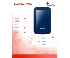 Išorinis kietasis diskas Adata HV300 1TB, 2.5", USB 3.1, Mėlynas AHV300-1TU31-CBL