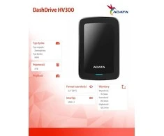 Kietasis išorinis diskas Adata HV300 2TB, 2.5", USB 3.1, Juodas AHV300-2TU31-CBK