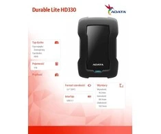 Kietasis diskas ADATA HD330 | 1000 GB | 2,5 colio | USB 3.1 | Juodas | Itin plonas ir didelės talpos patvarus HDD, trys unikalios spalvos su stilingu korpusu, išskirtinė apsauga nuo smūgio jutiklio, 256 bitų AES šifravimas, (atgal suderinama su USB 2.0)