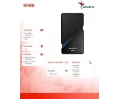 Kietasis diskas Adata SE920 1TB SSD juoda