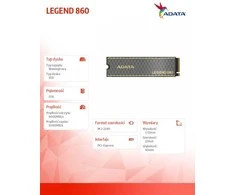 Adata SSD LEGEND 860 2TB PCIe 4x4 6000/5000 MB/s M.2
