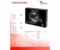 ADATA „Dysk Legend 900 Pro 2EF4C“ SSD diskas, 2TB, M.2 2280, PCI-E x4, Gen4, NVMe (SLEG-900P-2TCS)