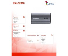 ADATA | Išorinis kietasis diskas SSD | SE880 | 2000 GB | Solid-state drive sąsaja USB 3.2 Gen 2x2