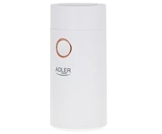 Kavamalė Adler | Kavos malūnėlis | AD4446wg | 150 W | Kavos pupelių talpa 75 g | Dangčio apsauginis jungiklis | Baltas