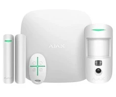 Ajax StarterKit Cam Baltas Rinkinys: Hub 2(2G)+pir cam+kontaktron+pilot, balta