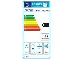 Gartraukis Stalčius AKPO WK-7 LIGHT GLASS 50 INOX JUODA (265,5 m3/h, 500mm, inox spalva)