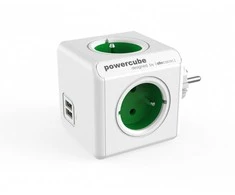 Allocacoc PowerCube Original 4 gniazda 2x USB žalia