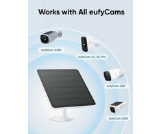 anker Eufy 3W saulės baterija, skirta EufyCam 2, EufyCam 2 Pro, EufyCam 2C, EufyCam 2C Pro, EufyCam S330, SolocamS230