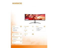 Monitorius AOC AG493UCX2 49 colių lenktas VA 32:9 DQHD 5120x1440 165Hz 550 cd/m2 1ms HDMI2.0x3 DP C tipo USB su DO USB3.2x3