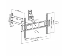 Laikiklis ART MENINĖS KEKLAILIS LED / LCD TELEVIZORIUI 32-70 colių 45KG reguliuojamas vertikalus / horizontalus KAMPAS 622mm
