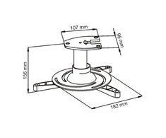 ART RAMP P-101B ART Holder P-101 16cm prie projektoriaus juodas 15KG tvirtinimas prie lubinio laikiklio