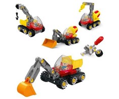 Askato LITTLE GENIUS KONSTRUKCINIAI BLAKAI - 36 ELEMENTŲ KONSTRUKCINĖS TRANSPORTO PRIEMONĖS 4 IN 1 M