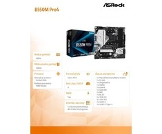 Pagrindinė plokštė ASRock B550M Pro4/AMD B550/AM4/MicroATX/1xPCI-Express 3.0 1x/1xPCI-Express 3.0 16x/1xM.2/1xPCI-Express 4.0 16x/Memory DDR4/Atminties lizdai 4/1x15pin D-sub/1xHDMI/1xDisplayPort/2xUSB 2.0/1xUSB type C/5xUSB 3.2/1xPS/2/1xRJ45/3xAudio port|