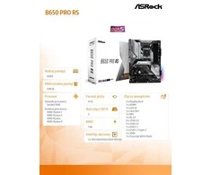 Pagrindinė plokštė ASROCK B650 PRO RS ATX MB AM5 4xDIMM DDR5