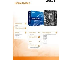 Pagrindinė plokštė ASROCK Intel H610/LGA1700/MicroATX/Memory DDR4/Atminties lizdai 2/1xPCI-Express 3.0 1x/1xPCI-Express 4.0 16x/1xM.2/1x15pin D-sub/1xHDMI/1xAudio-In/1xAudio-Out/1xMikrofonas/4xUSB 2.0/2xUSB 3.2
