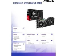 Vaizdo plokštė ASRock Radeon RX 9070 XT Steel Legend Dark 16GB