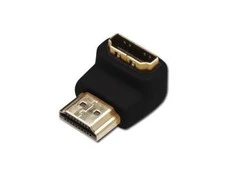 Assmann Electronic ASSMANN HDMI adapteris A tipo 90 laipsnių kampu M/F Ultra HD 60p bl auksinis