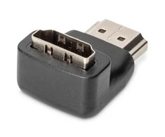 Assmann Electronic ASSMANN HDMI adapteris A tipo 90 laipsnių kampu M/F Ultra HD 60p bl auksinis
