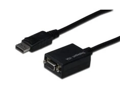 Assmann Electronic DIGITUS DisplayPort adapterio laidas DP - HD15 M/F 0.15m su blokavimu DP 1.1a suderinamas su CE bl