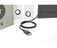 Assmann Electronic DIGITUS DisplayPort Adapteris Cable DP - HDMI Type A St / St 1,0m w / War. DP 1.2 HDMI 2.0 4K / 60Hz CE juodas