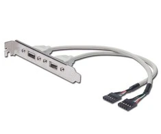 Digitus ASSMANN USB lizdo laikiklio laidas, 2x tipo A-2x5 kontaktų IDC, F/F, 0,25 m, USB 2.0 suderinamas, AK-300301-002-E