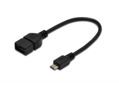 Assmann Electronic ASSMANN OTG kabelis USB micro-B St iki USB-A Bu 20cm