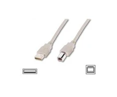 Assmann Electronic ASSMANN USB2.0 kabelis 1,8m USB A zu USB B masinis smėlio spalvos