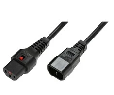 MicroConnect Assmann Electronic ASM IEC-PC1022 maitinimo kabelis, kištukas C14, Ho5VV-F 3 X 1.00mm2 iki C13 IEC LOCK, 3m juodas