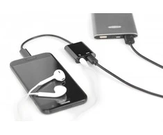 Assmann Electronic ASSMANN USB Type-C skirstytuvo kabelis, tipas C - 3,5 mm+type C M/F/F 0,2m Gen2 5A 10GB Vers. 3.1 CE bl Versija 3.1 CE bl
