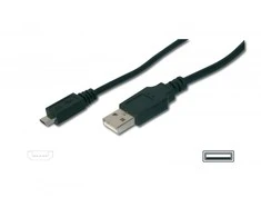 Assmann Electronic DIGITUS USB2.0 kabelis USB A kištukas micro USB kištukas 1m juodas urmu