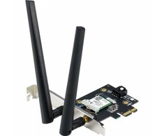 „Asus WiFi 7 PCI-E“ adapteris su 2 išorinėmis antenomis | PCE-BE6500 | 802.11be | Tinklo palaikymas: ne | MU-MiMO: ne | nėra mobiliojo plačiajuosčio ryšio