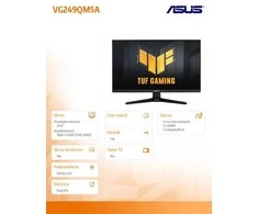 ASUS TUF VG249QM5A Gaming Monitorius 24" FHD/IPS 1920x1080/16:9/250cd/m2/1ms Ekranas port, HDMI | Asus