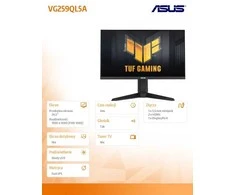 Monitorius ASUS TUF Gaming VG259QL5A - 200Hz | Fast IPS | Full HD | 0.3ms | 24.5"
