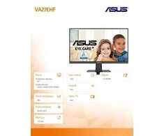 Monitorius ASUS VA27EHF 27 colių IPS WLED 1920x1080 100Hz 250cd/m2 1ms HDMI