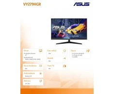 Monitorius ASUS VY279HGR Eye Care Gaming 27 colių IPS WLED FHD 16:9 120Hz 250cd/m2 1ms HDMI D-Sub Juodas