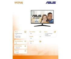 ASUS VY27UQ Eye Care Monitorius 27 colių IPS WLED UHD 16:9 60Hz 350cd/m2 5ms 2xHDMI DP 2x2W Juodas