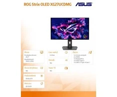 ASUS ROG Strix OLED XG27UCDMG computer monitorius 67.3 cm (26.5") 3840 x 2160 pikselių 4K Ultra HD QD-OLED Juodas
