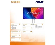 ASUS ProArt OLED PA32UCDM computer monitorius 80 cm (31.5") 3840 x 2160 pikselių 4K Ultra HD QD-OLED Sidabrinis