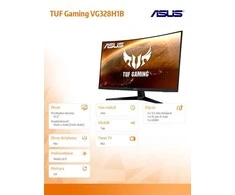 Monitorius ASUS TUF Gaming VG328H1B 31.5inch/FHD/165Hz/FreeSync Premium/ 1ms/ Curved