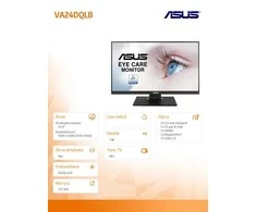 Monitorius ASUS VA24DQLB 60,5 cm (23.8") 1920 x 1080 pikseliai „Full HD“ LED Juoda