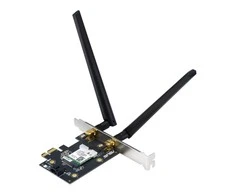 Asus PCE-AX1800 Bevielio ryšio adapteris, Dviejų juostų PCI-E WiFi 6 (802.11ax). Palaiko Bluetooth 5.2, WPA3 tinklo apsaugą, OFDMA ir MU-MIMO