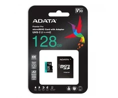 Atminties kortelė ADATA | Premier Pro | UHS-I U3 | 128 GB | micro SDXC | Flash atminties klasė 10 | su adapteriu