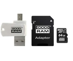 Oem 64GB 100 MB/s Micro SD atminties kortelė Goodram M1A4 - OTG adapteris