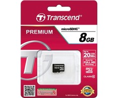 Atminties kortelė TRANSCEND 8GB micro SDHC kortelė, 10 klasė (be dėžutės / adapterio)