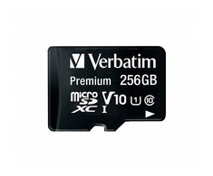 Verbatim Atminties kortelė Micro SDXC 256GB V10 + adapter juodos spalvos 44087
