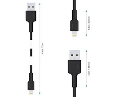 Maitinimo laidas Aukey CB-AL05, Lightning/USB-A, 2 m