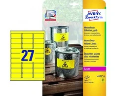 Avery Zweckform Heavy Duty Atsparus vandeniui Labels 63,5 x 29,6 mm geltona (L6105-20)