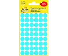 Lipdukai Avery Zweckform, apvalūs, Ø12mm, 270vnt pakuotėje, mėlynos spalvos