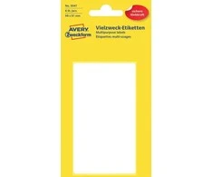 Avery Zweckform Mini lapinės etiketės, skirtos rašyti ranka, 98 x 51 mm, balta, 6 vnt -3047