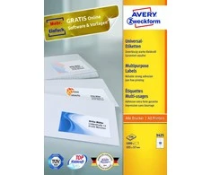 Lipnios etiketės Avery Zweckform, 105x57mm, A4, 10 etikečių lape, 100 lapų, baltos spalvos